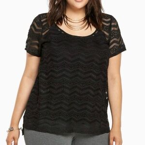 Women's Torrid Lace Front Shirt Blouse Plus Size 1X